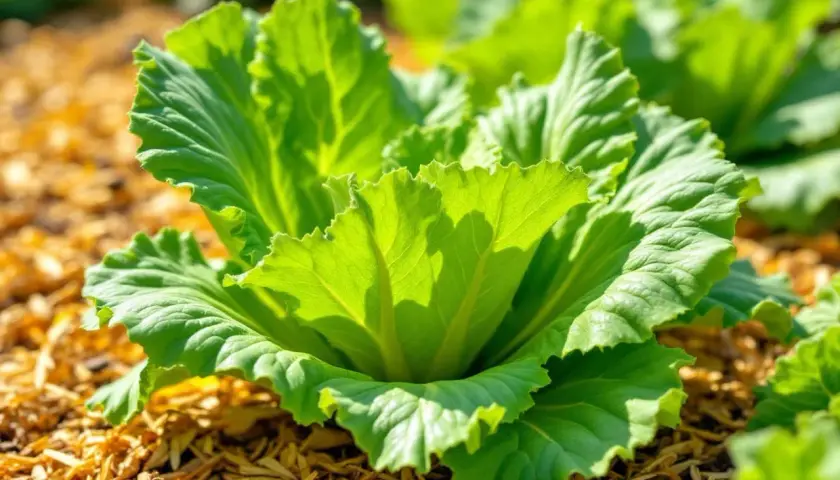Une belle laitue verte, prête à être cueillie pour une semi salade fraîche.