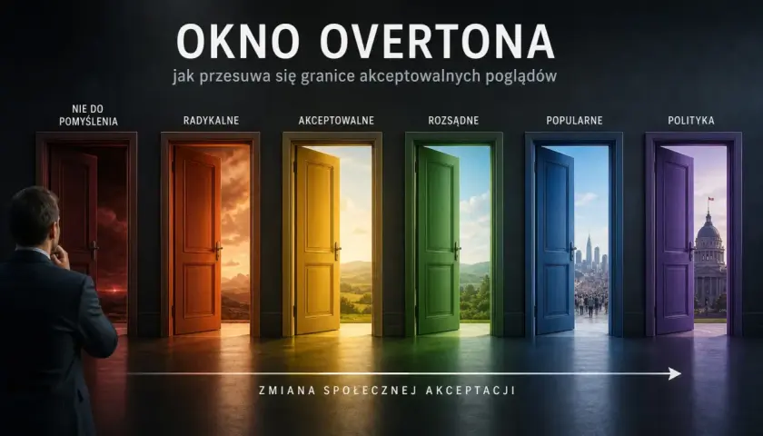 Okno Overtonа: jak przesuwa się granice akceptowalnych poglądów. Od "nie do pomyślenia" do "polityki".