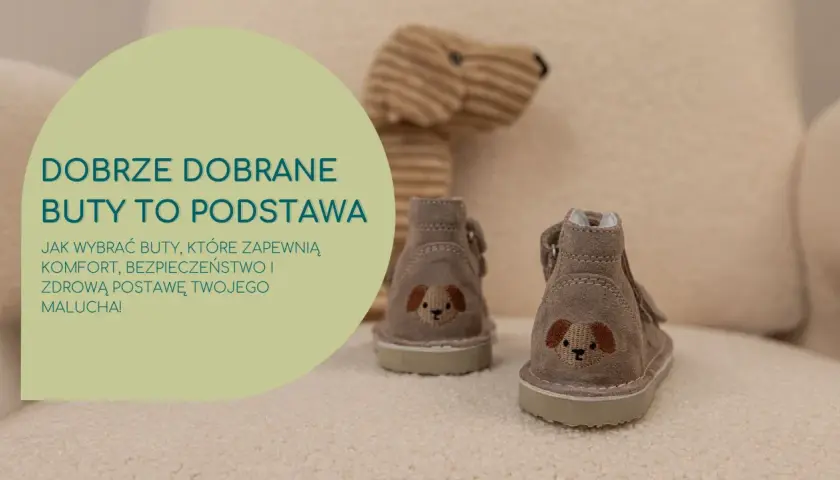 Jak dobrać buty dla dziecka? Te urocze buciki z pieskiem zapewnią komfort i zdrową postawę malucha.