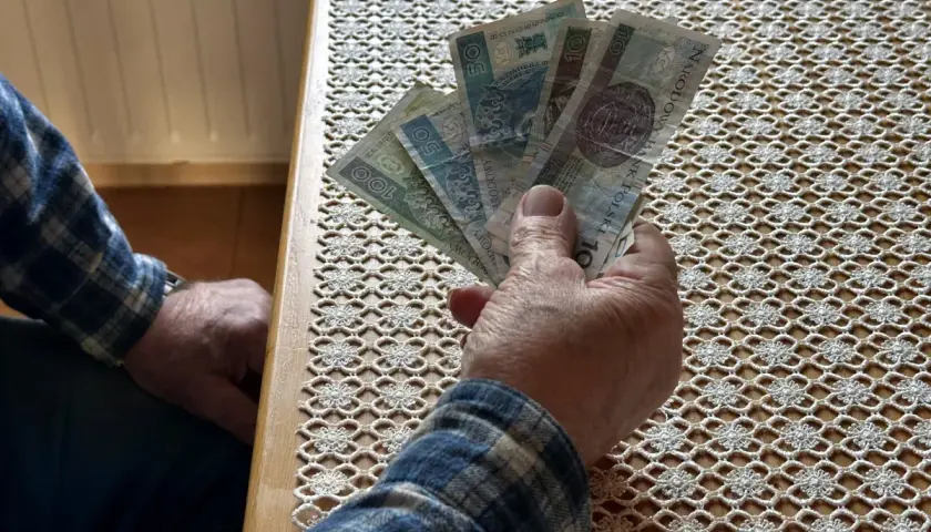 Dłoń trzyma polskie banknoty. Czy to odpowiedź na pytanie, ile zarabia opiekun wytchnieniowy?