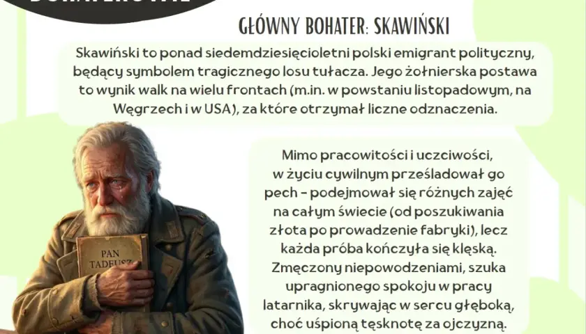 Siedemdziesięcioletni Skawiński, tułacz i żołnierz, szuka spokoju w pracy latarnika, skrywając tęsknotę za ojczyzną.