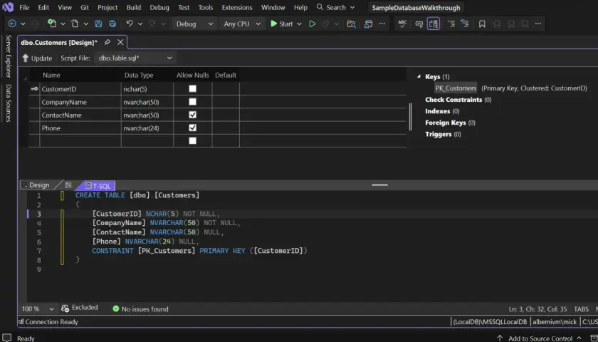 Creazione tabella clienti con chiavi primarie e vincoli. Viste SQL in azione.