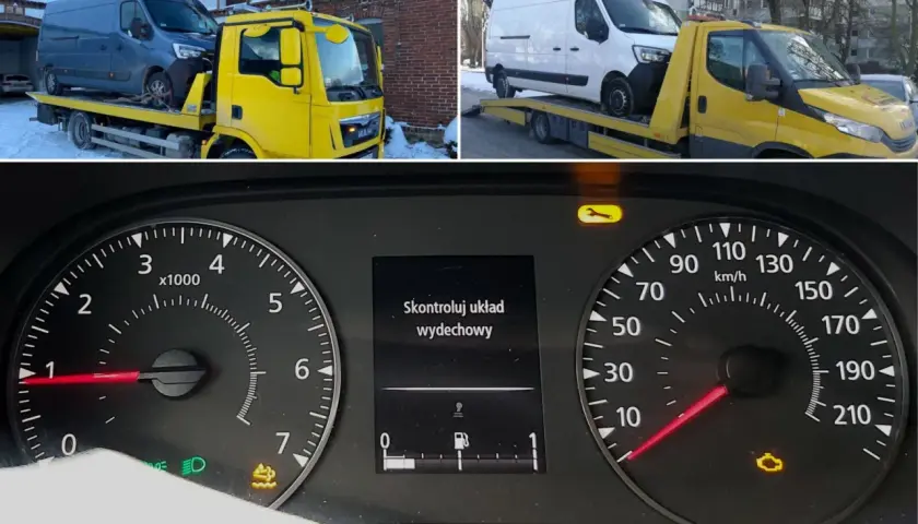 Renault Master 2.3 dCi z usterką wtrysku na lawecie. Kontrolka "Skontroluj układ wydechowy" świeci się.