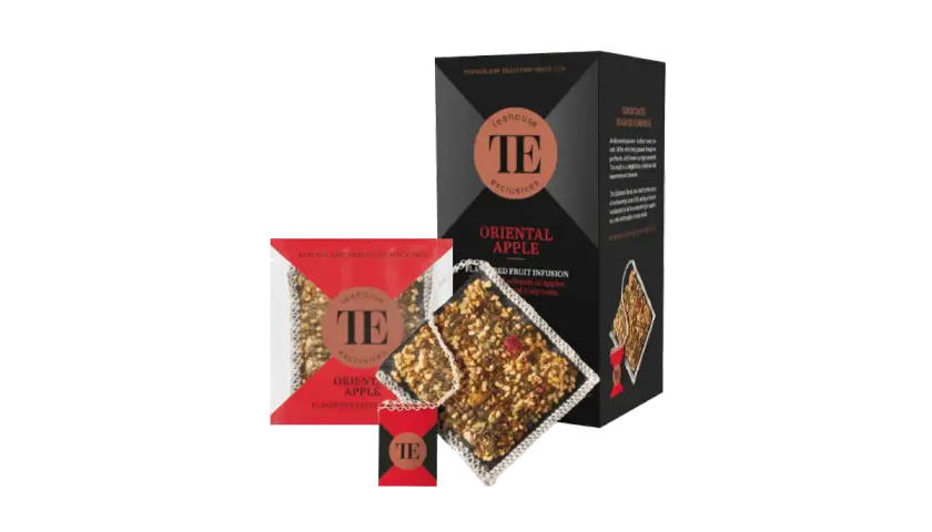 Teahouse Exclusives Oriental Apple: owocowa herbata z jabłkiem, pełna smaku i aromatu.