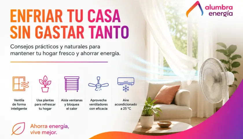 Consejos para mejorar la calidad del aire en casa: ventila, usa plantas, aísla ventanas, aprovecha ventiladores y usa aire acondicionado a 25°C.