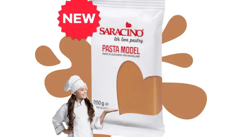 Nowa pasta modelująca Saracino w opakowaniu 250g, idealna do tworzenia cukrowych dekoracji.