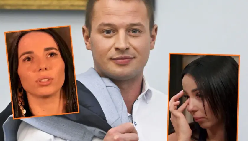 Krzysztof rolnik szuka żony. Na zdjęciu mężczyzna z dwoma zbliżeniami na kobiety, jedna z nich płacze.