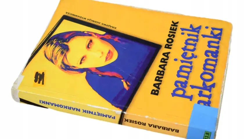 Okładka książki "Pamiętnik narkomanki" Barbary Rosiek z portretem kobiety.