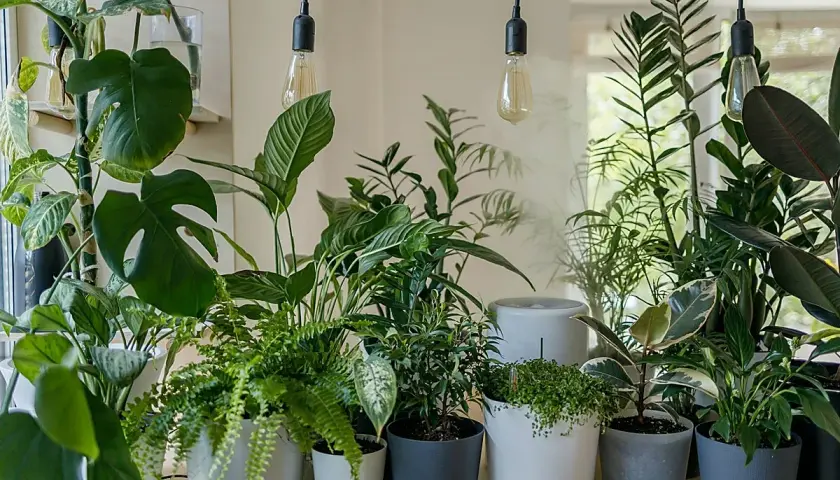 Plantas de interior en macetas, una forma natural de purificar el aire de casa.