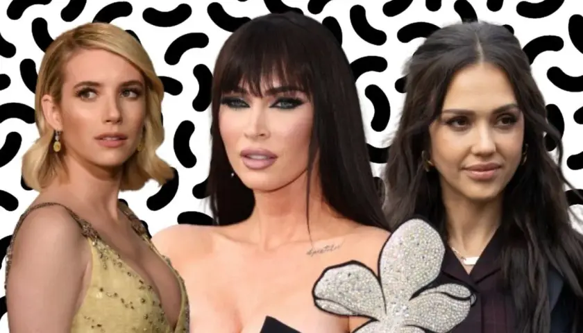 Emma Roberts, Megan Fox i Jessica Alba prezentują inspirujące fryzury dla twarzy pociągłej szczupłej.