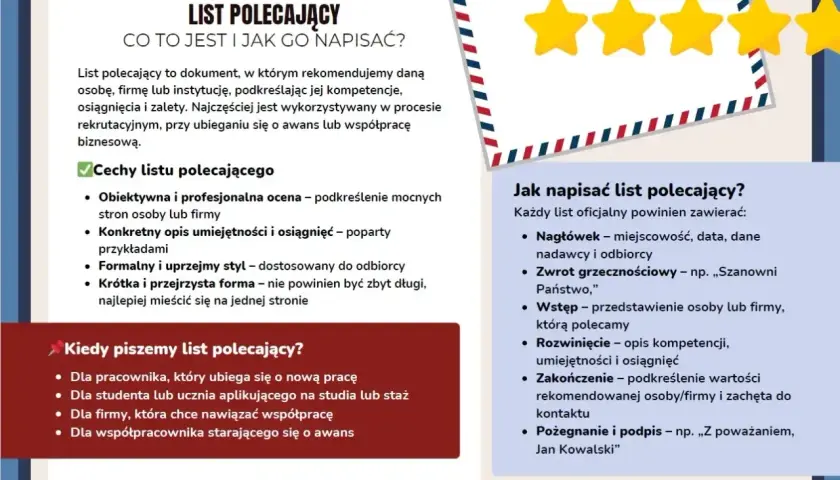 Jak napisać list polecający? Poradnik wyjaśnia, co to jest list polecający, jego cechy, kiedy go pisać i jak go skonstruować.