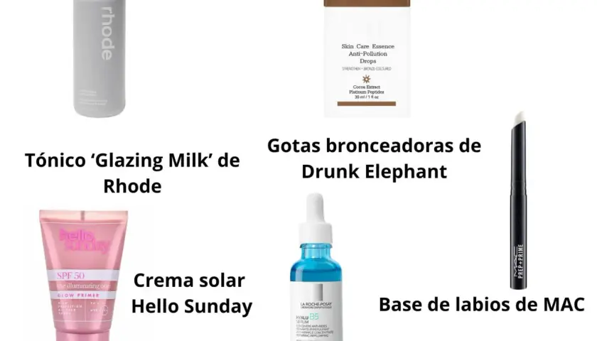 Rutina de cuidado de la piel: tónico, crema solar, serum, gotas bronceadoras y base de labios. Estos son los pasos para maquillarse que va primero.