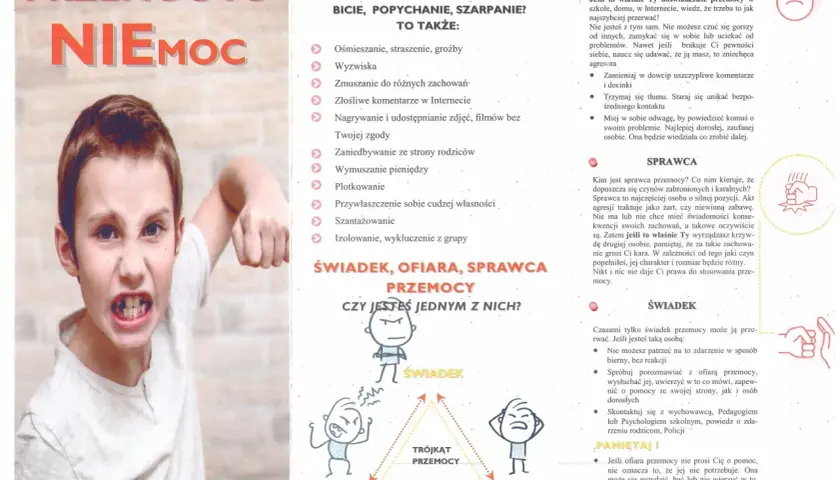 Zaciśnięta pięść chłopca i jego wściekła mina sugerują, że ktoś chce się na nim wyżywać. Przemoc to nie tylko bicie, ale też wyzwiska i plotki.