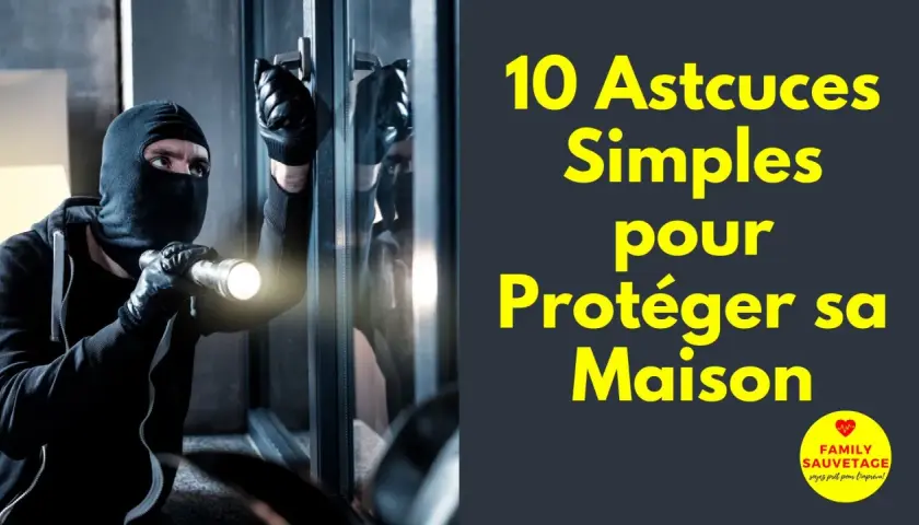 Un cambrioleur masqué, lampe torche à la main, tente d'ouvrir une porte. Une image qui illustre l'importance d'une alarme périmétrique extérieure pour protéger votre domicile.