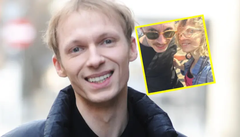 Igor Herbut z żoną na zdjęciu selfie. Uśmiechnięta para w słoneczny dzień.