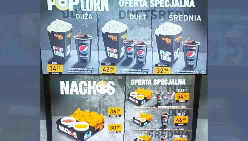 Ile kosztują nachosy w kinie Cinema City? Zaskakujące ceny!