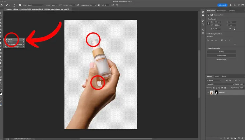 Jak wyciąć osobę ze zdjęcia w Photoshopie? Zaznaczanie obiektu za pomocą narzędzia Pędzel.