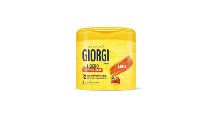 Gel Giorgi Liso con aceite de argán para un acabado impecable y un look sleek.