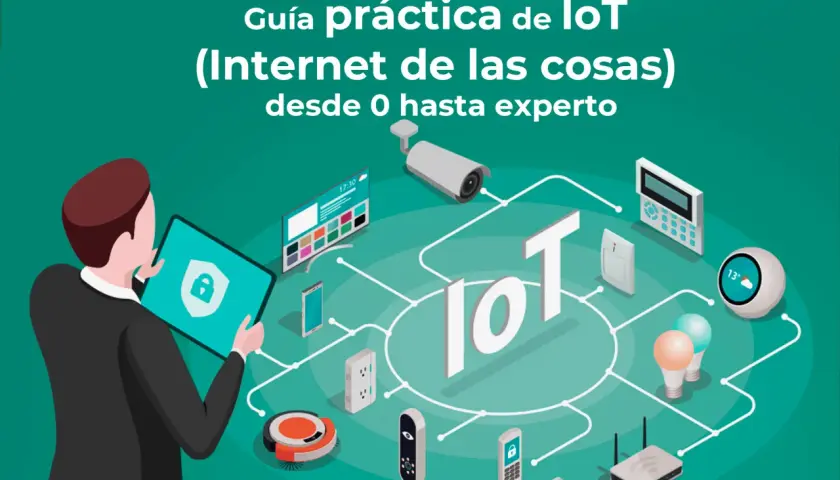 Guía práctica de IoT, explorando la historia del IoT con dispositivos conectados: cámara, termostato, bombillas, robot aspirador y más.