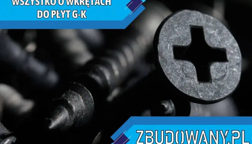 Zbliżenie na czarne wkręty do płyt g-k. Dowiedz się, jakie wkręty do płyt gk wybrać, by Twoja konstrukcja była trwała.