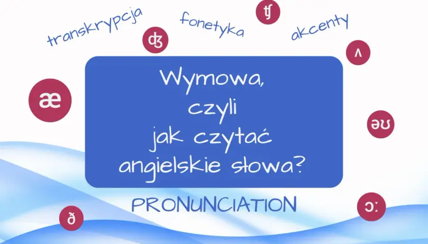 Wymowa, czyli jak czytać angielskie słowa? Grafika pokazuje transkrypcję fonetyczną i symbole wymowy.