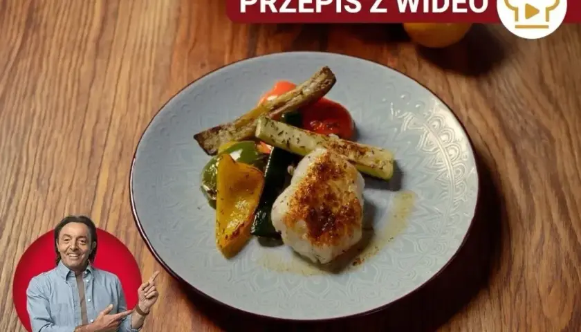 Pyszny obiad z air fryera: ryba z pieczonymi warzywami. Proste przepisy na zdrowy obiad.