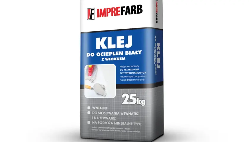 Worek kleju wikol do ociepleń białych z włóknem, 25kg. Idealny do styropianu na zewnątrz i wewnątrz.