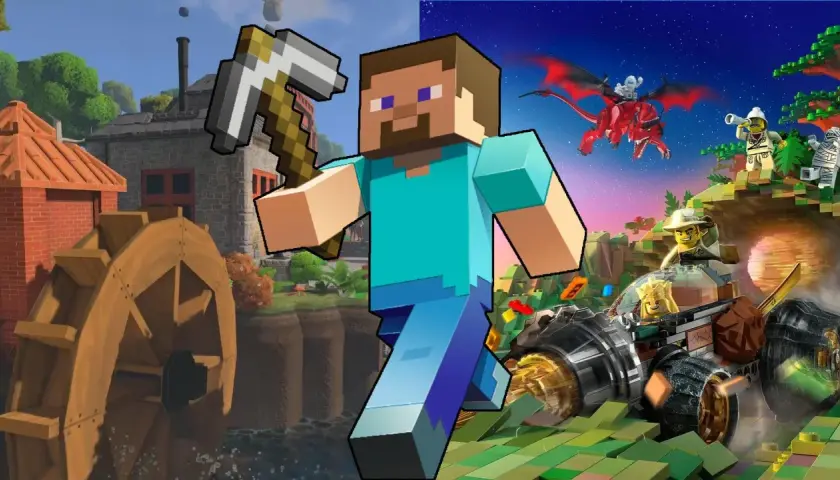 Steve z Minecrafta wkracza do świata pełnego przygód, gdzie czeka smok i pojazdy rodem z Fortnite.