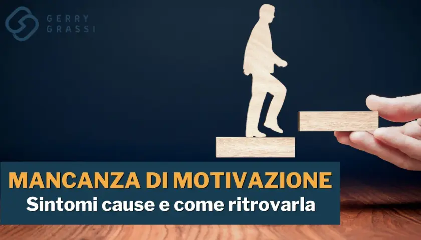 Silhouette di persona sale gradini, aiutata da una mano. Il tema è la mancanza di motivazione e come ritrovarla.