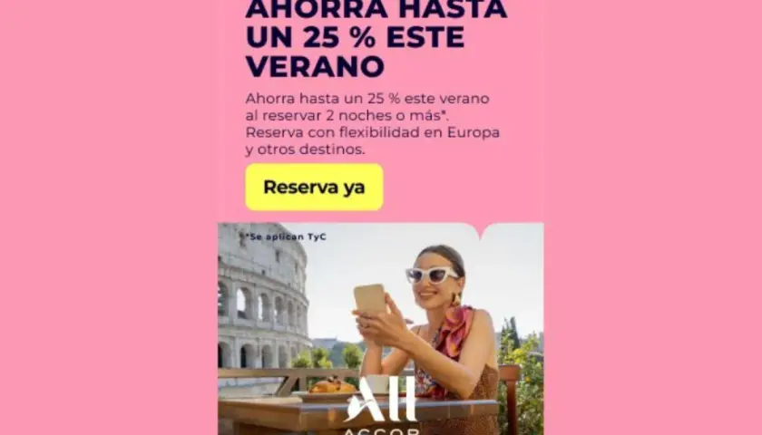 ¡Aprovecha ofertas de vacaciones en agosto! Ahorra hasta 25% reservando 2 noches o más en Europa y otros destinos. ¡Reserva ya!