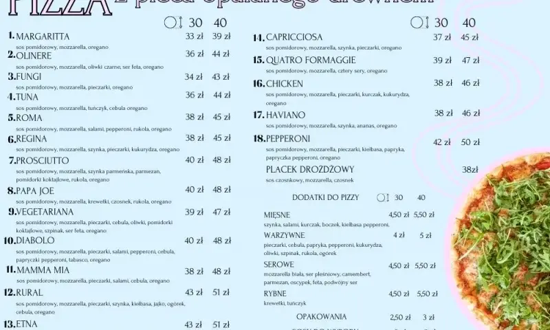 Pyszna pizza w Skalnym Dworku Brenna - sprawdź menu i zamówienie