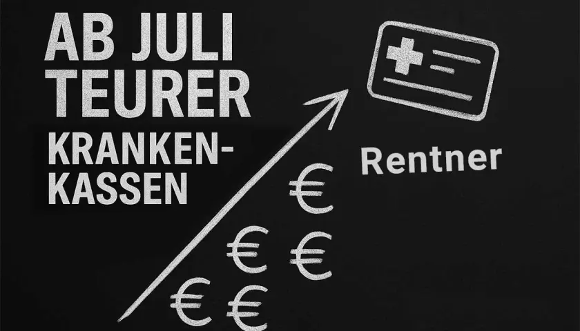 Ab Juli teurer: Krankenkassenbeiträge steigen. Nachteile für freiwillig gesetzlich versicherte Rentner durch steigende Kosten.