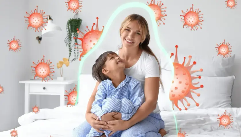 Mama tuli dziecko, gdy dopada go duszący kaszel u dziecka w nocy. Jak pomóc? Otacza ich tarcza ochronna przed wirusami.