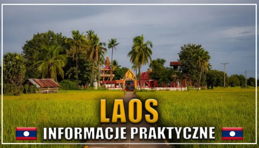 Droga przez pola ryżowe do świątyni w Laosie. Informacje praktyczne o wizie do Laosu.