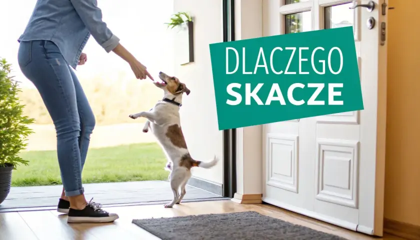 Chcesz wiedzieć, jak oduczyć psa skakania? Ten energiczny piesek czeka na smakołyk, ale jego właścicielka pracuje nad tym, by przestał skakać.