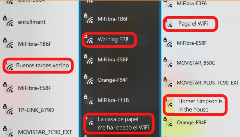 Lista sieci Wi-Fi z zabawnymi nazwami, jak "Buenas tardes vecino" czy "Homer Simpson is in the house".