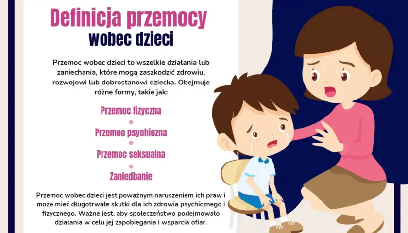 Ilustracja pokazuje płaczącego chłopca, symbolizującego przemoc psychiczną wobec dziecka.