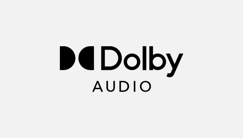 Logo Dolby Audio. Ciesz się kinową jakością dźwięku dzięki technologii Dolby Digital.