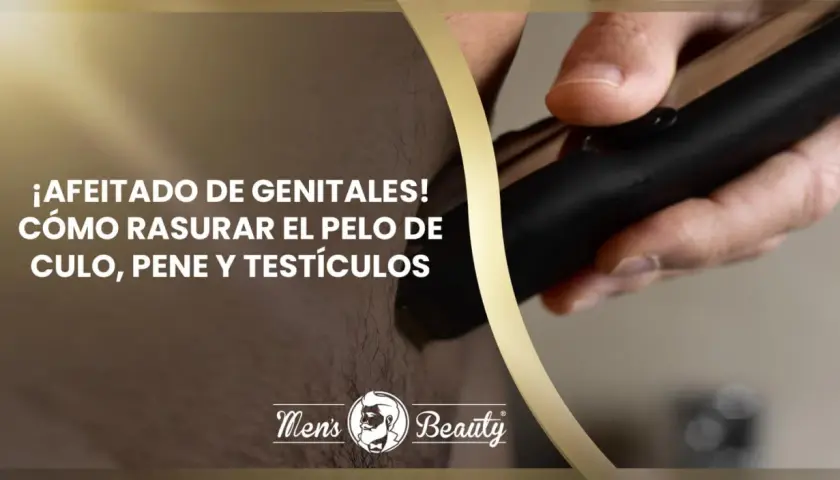 Guía para depilarse el culo, pene y testículos. Un hombre usa una recortadora para el afeitado íntimo.