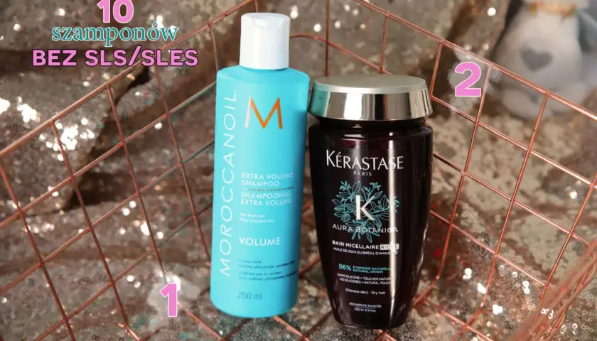 Dwa luksusowe szampony bez silikonów: Moroccanoil Volume i Kérastase Aura Botanica. Idealne dla zdrowych włosów.
