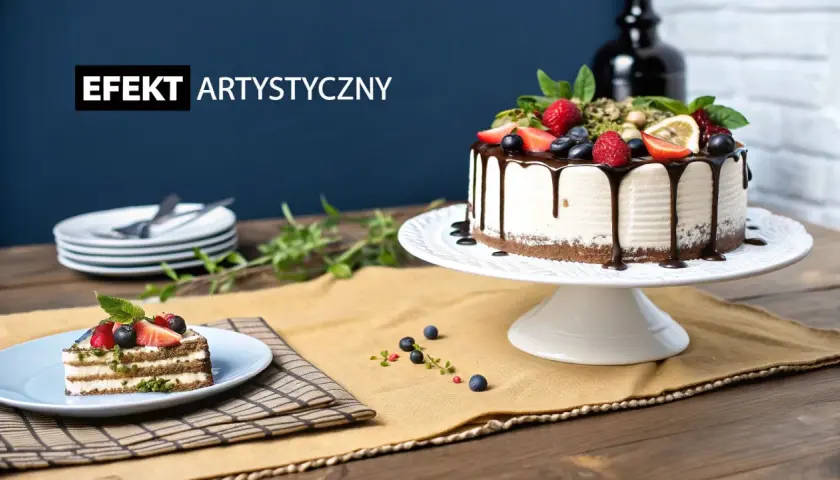Wyjątkowa dekoracja tortu urodzinowego z owocami i czekoladą. Wygląda apetycznie!