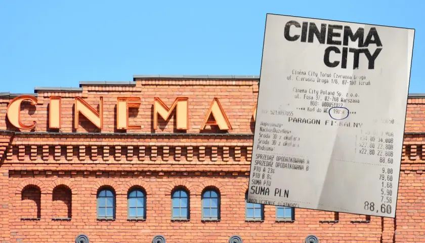 Na paragonie z Cinema City widać, ile kosztują duże nachosy. Całość rachunku to 88,60 zł.
