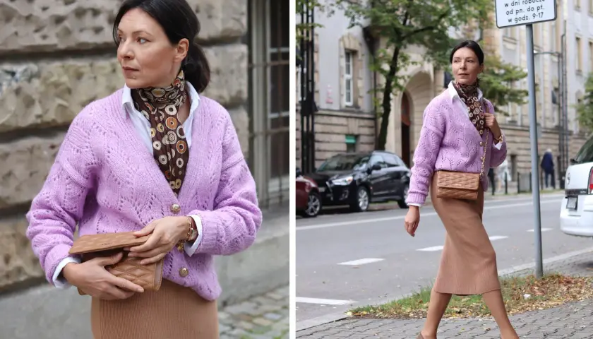 Fioletowy sweter stylizacje: Porady stylistki na modny look