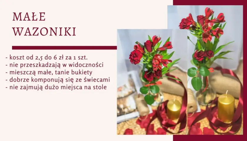 Jak zrobić piękne kwiaty na stół pary młodej - proste pomysły DIY