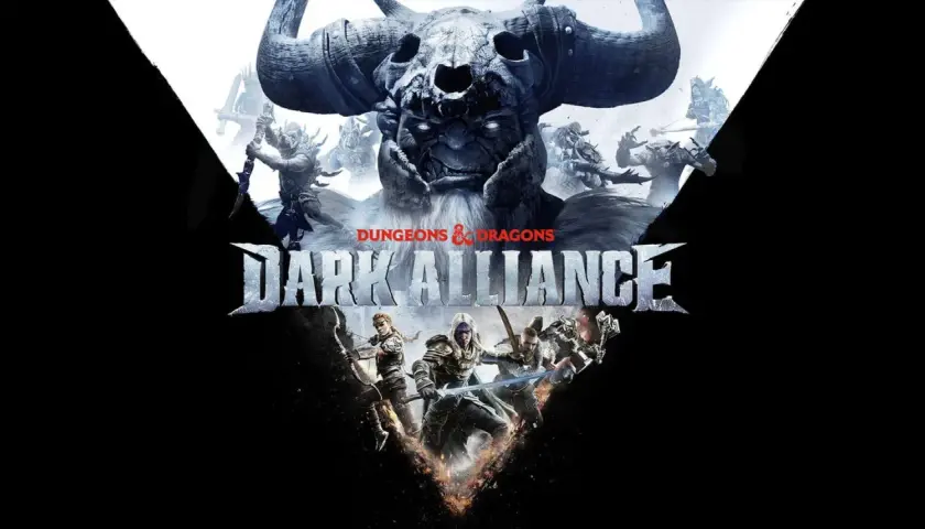 Czterech bohaterów Dungeons & Dragons Dark Alliance walczy z potężnym gigantem.