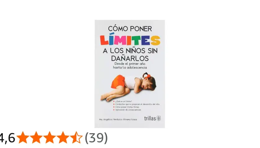 Libro "Cómo poner límites a los niños sin dañarlos" con imagen de un niño de 7 años recostado.