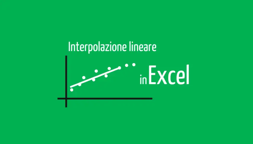Grafico con punti e linea che illustra l'interpolazione lineare in Excel.