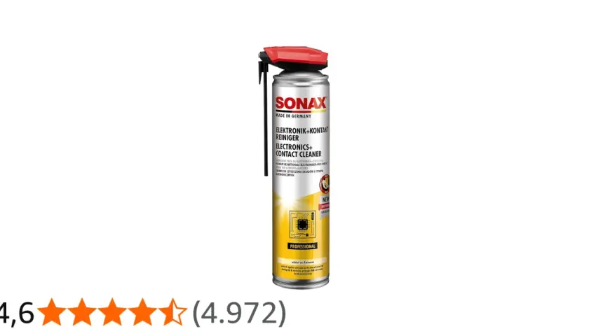 Spray Sonax per pulire contatti elettrici, ideale per elettronica e contatti professionali. Protegge dalla corrosione.