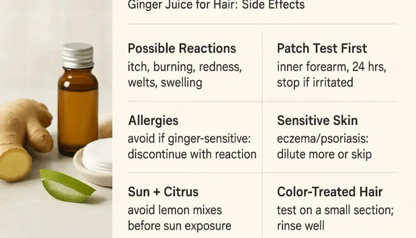 Jengibre para el pelo: posibles reacciones, alergias y consejos para piel sensible.