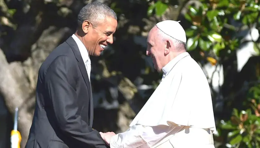 Papst Franziskus und Barack Obama, ein historisches Treffen zwischen dem Papst und dem Präsidenten der USA.